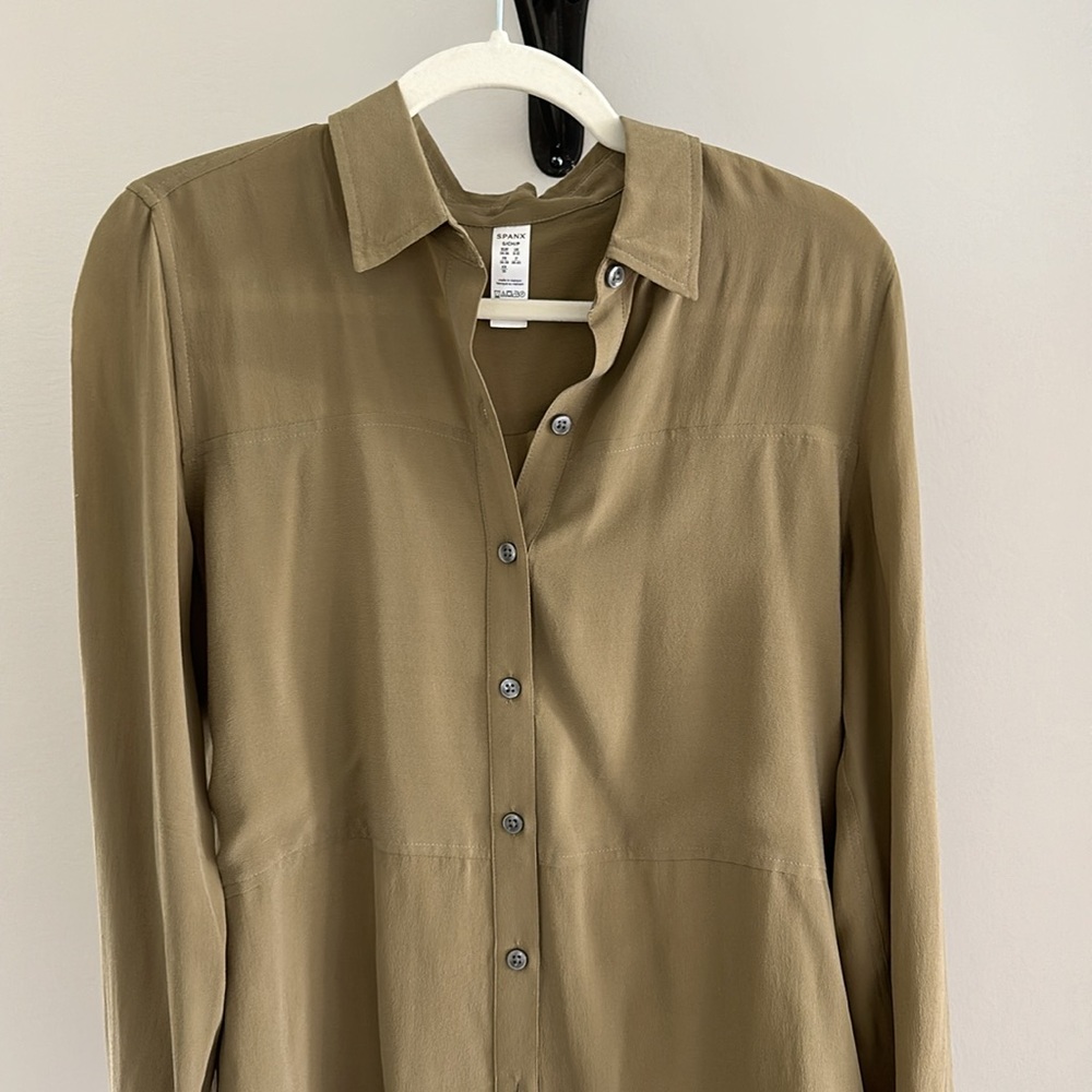 Spanx Collared Button Down Tunic Blouse - image 2